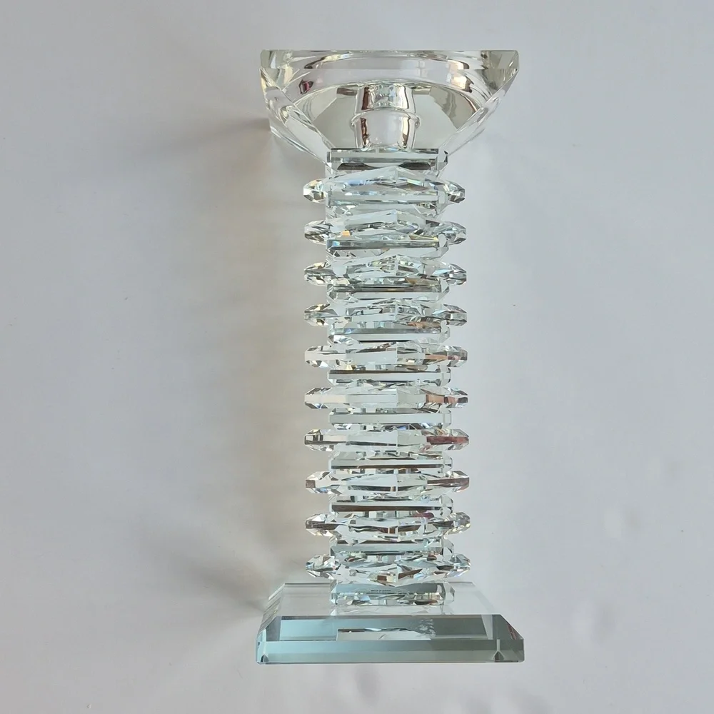 Crystal Eye Votive Candle Holder – Clear Geometric Prism Luxury Decor